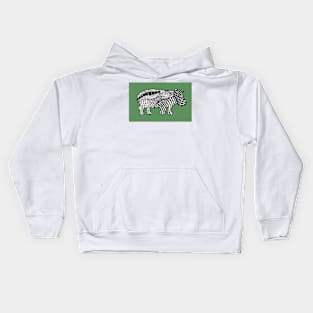 Hippopotamus Zentangle drawing Kids Hoodie